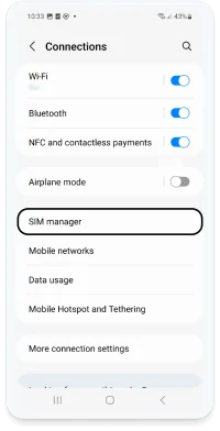 Android SIM manager
